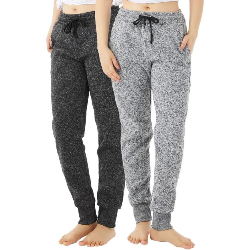🆕Women’s Light Grey/Dark Grey Polyester Joggers with Pockets, Soft Sweat pants